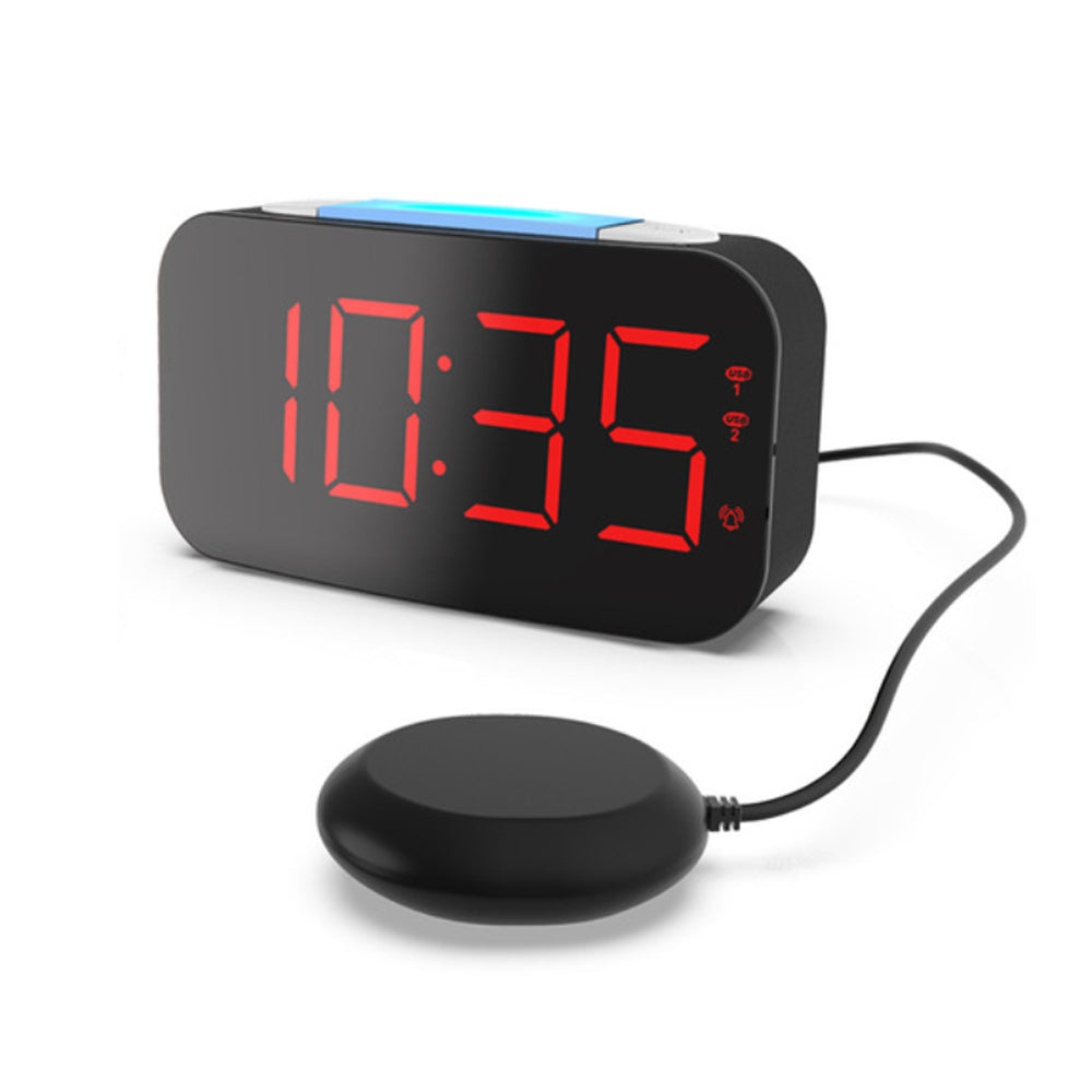 USB Plugged-in Digital Alarm Clock with Bed Vibrating Function