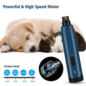 Electric Rechargeable Pet Nail Trimmer Grinder with Color Options