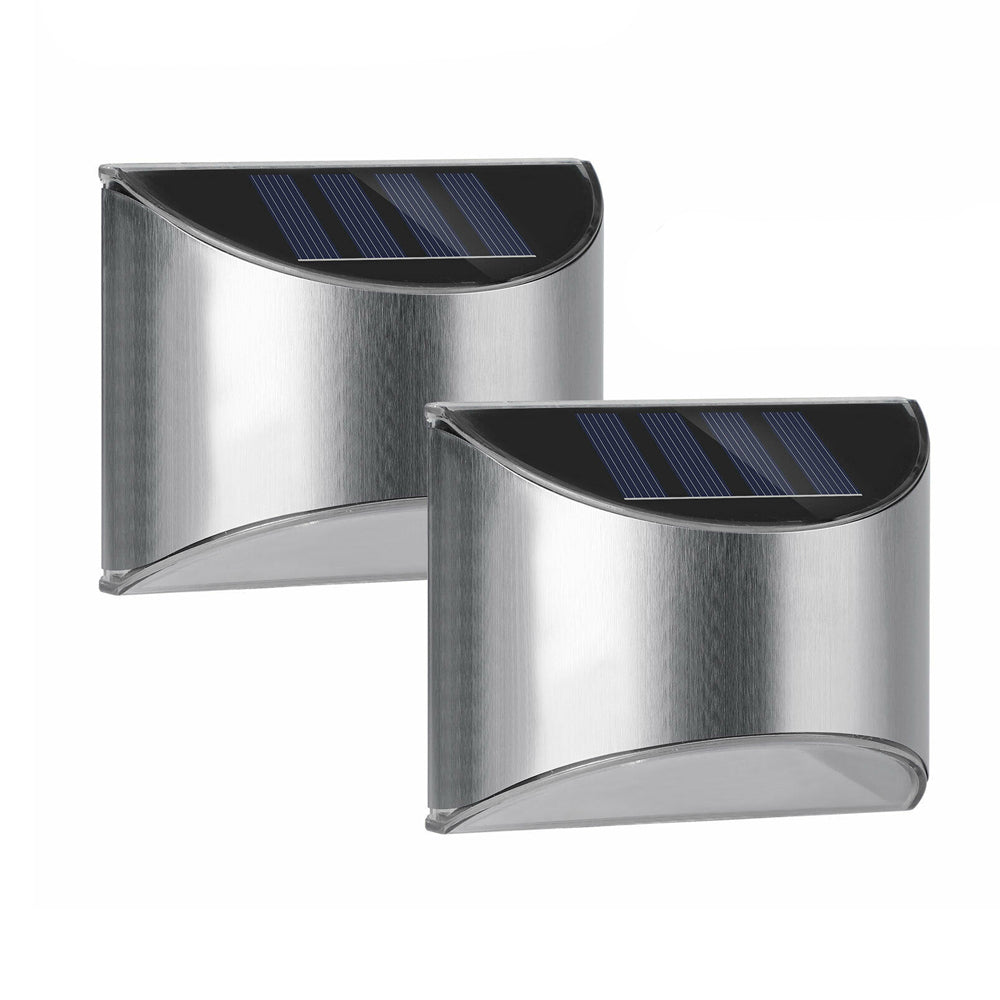 2 Packs Solar Powered Outdoor Wall Lamp Garden Step Light