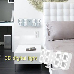 Modern Digital 3D LED Wall Clock Alarm Clock