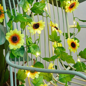 Solar Powered Decorative Sunflower LED String Fairy Lights_1