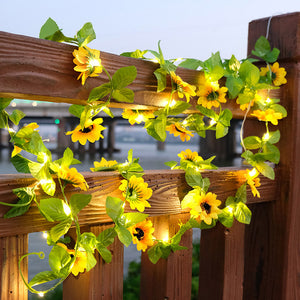 Solar Powered Decorative Sunflower LED String Fairy Lights_7