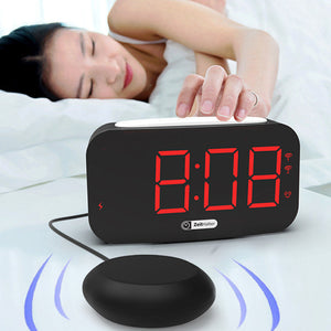 USB Plugged-in Digital Alarm Clock with Bed Vibrating Function