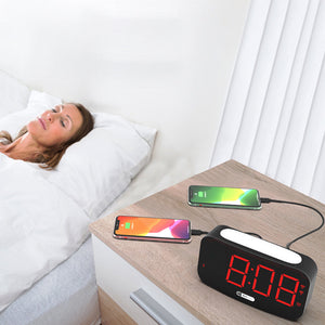 USB Plugged-in Digital Alarm Clock with Bed Vibrating Function