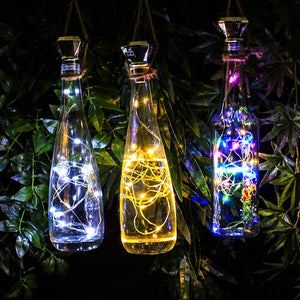 5 pcs/set Solar Diamond Wine Cork Bottle String Lights