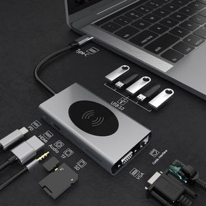 13-in-1 Multifunctional Docking Hub and Wireless Charging Station