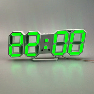 Modern Digital 3D LED Wall Clock Alarm Clock